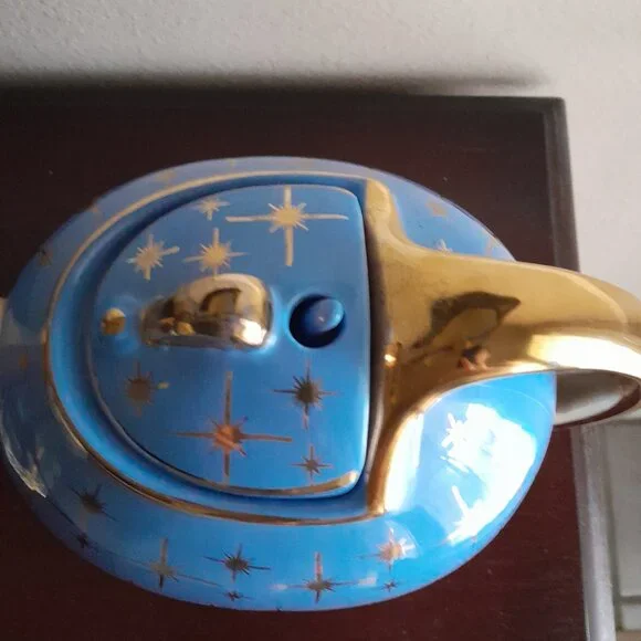 HALL Periwinkle Atomic Starburst 6 Cup Teapot - Picture 2 of 9